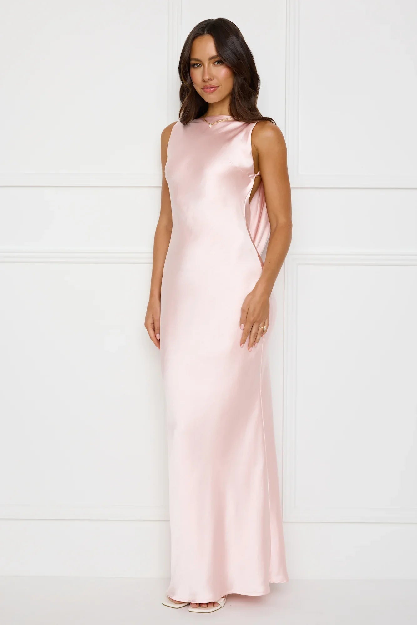 Blush Satin Siren Maxi Dress