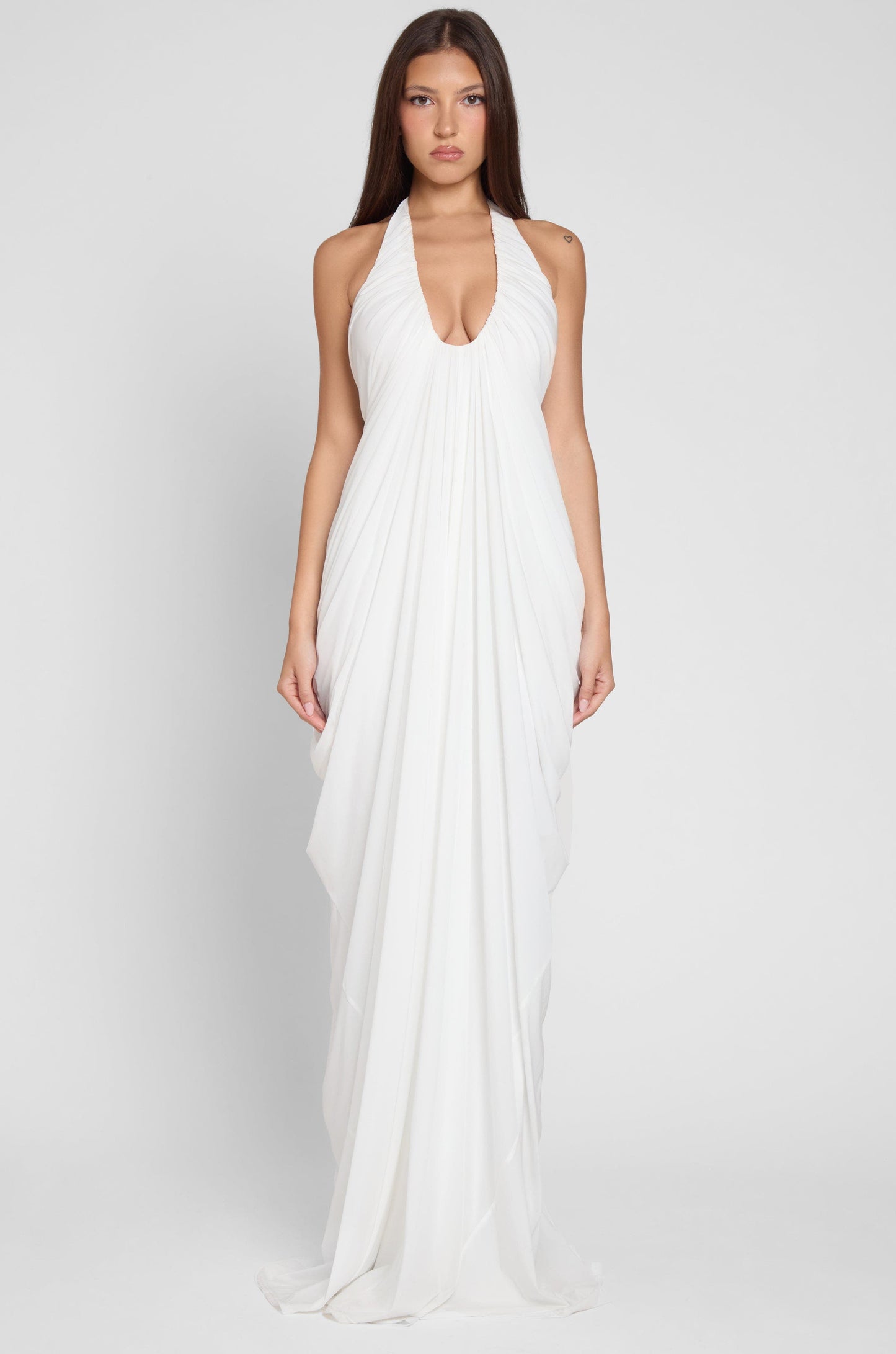 DH PRE-SPRING Series | "Aphrodite" Grecian Plunging Halter Maxi Gown