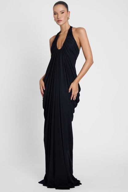 DH PRE-SPRING Series | "Aphrodite" Grecian Plunging Halter Maxi Gown