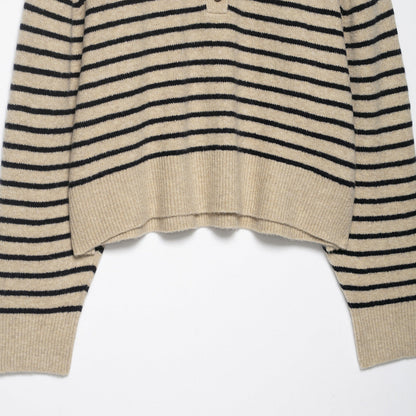 Striped Crew Neck Knit Cardigan – Classic Cozy Layer